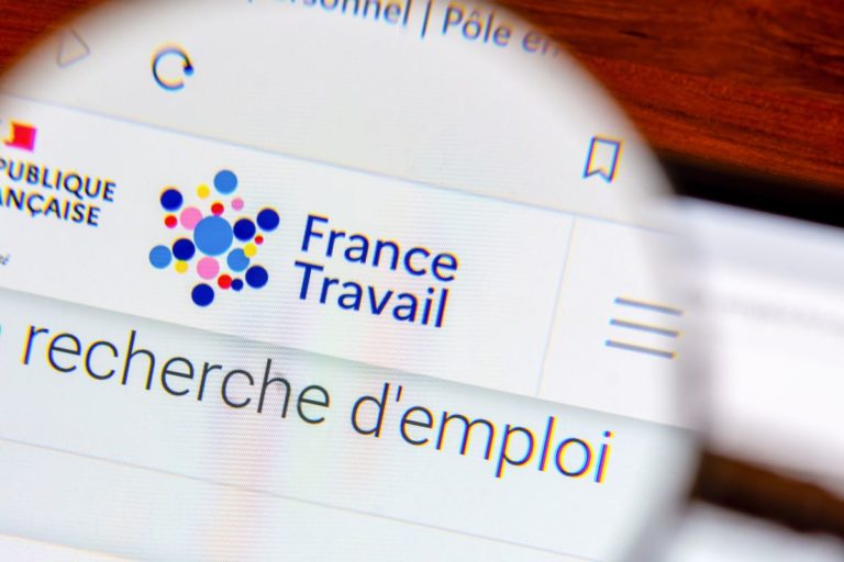 Page web France Travail, recherche d'emploi.